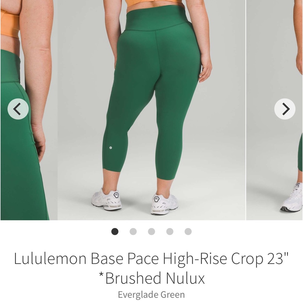 lululemon athletica Base Pace High-Rise Crop 23” Pants - Everglade Green